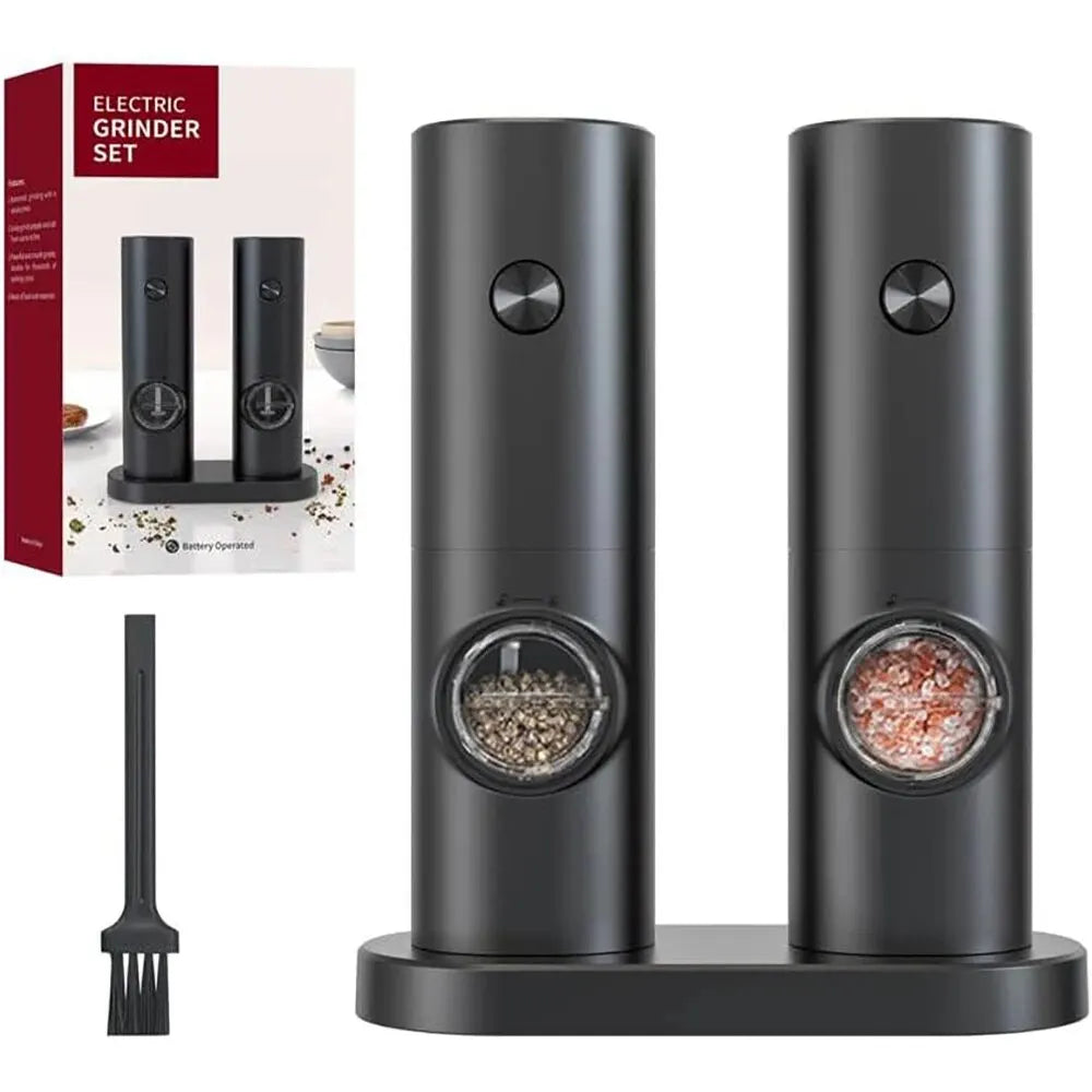 Compact Electric Salt & Pepper Grinder Set