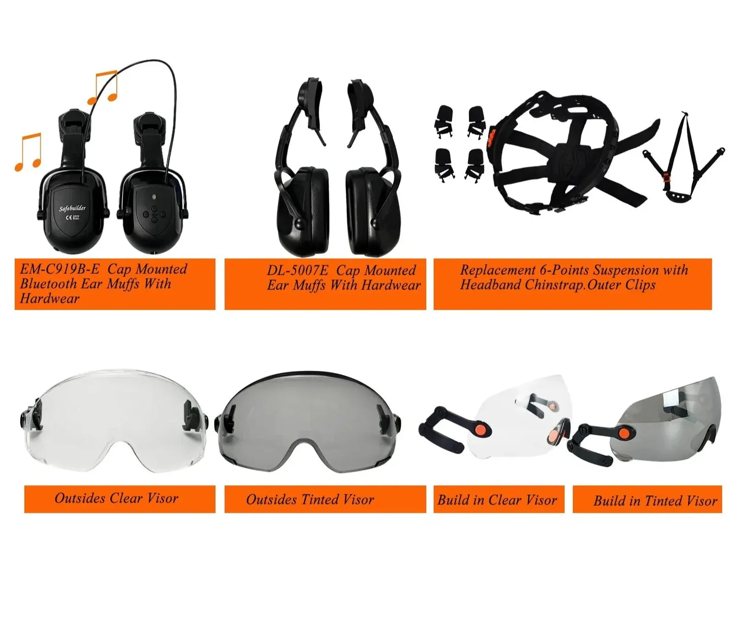Protective Hard Hat with Goggles and Face Shield