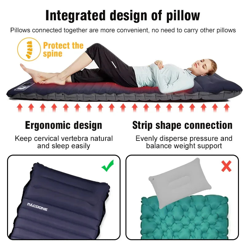 Lightweight Portable Camp Sleeping Pad with Pump