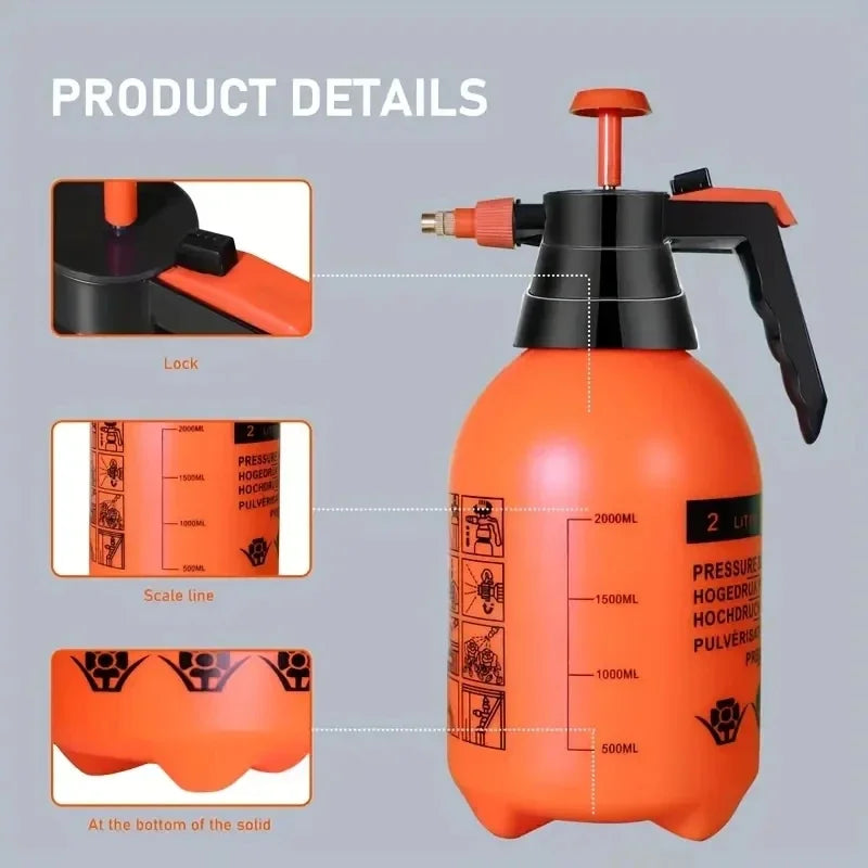 Large 2L Garden Spray Bottle with Adjustable Nozzle