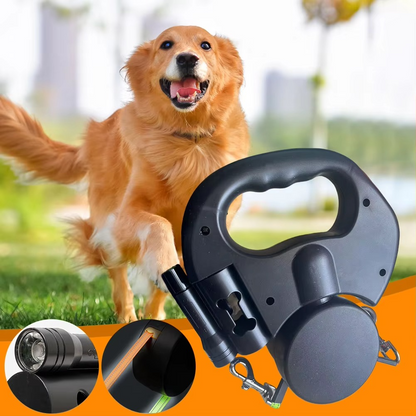 Durable Dual Dog Leash with LED Night Light