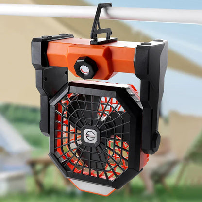 Portable LED Camping Fan Lantern with USB Rechargeable Battery