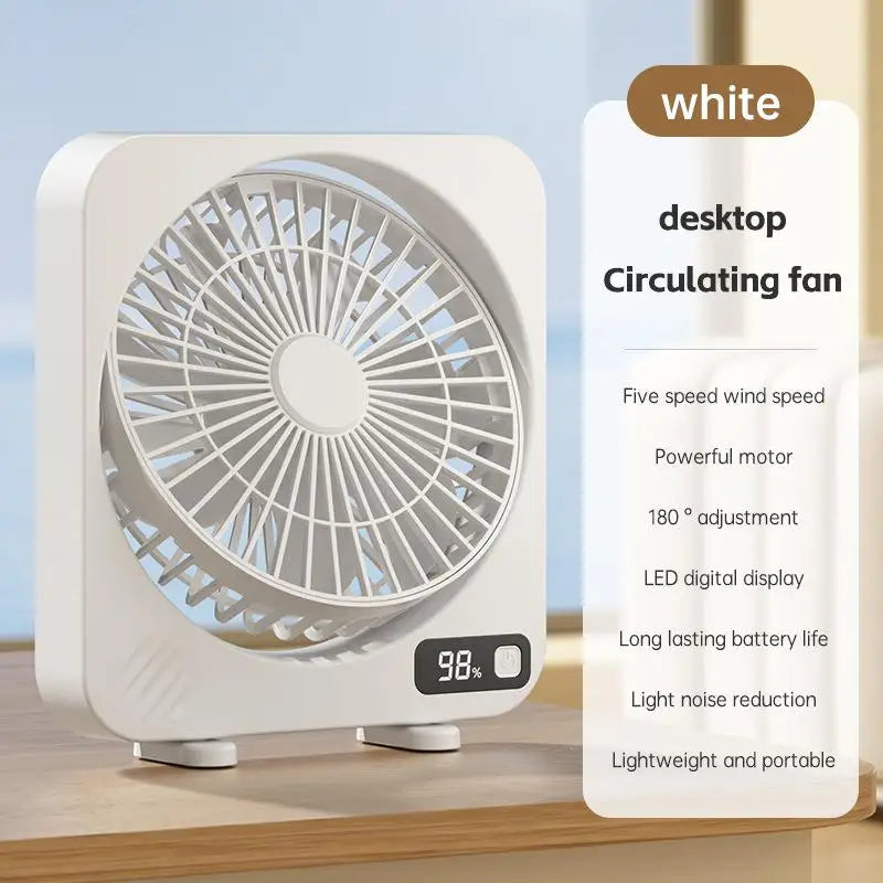 Compact USB Personal Fan with 5-Speed Settings