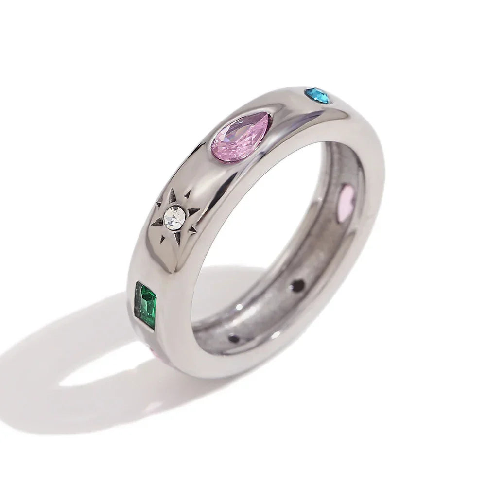 Luxury 18k Gemstone Cocktail Ring