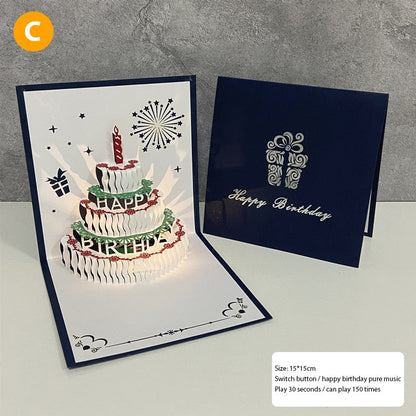 Colorful 3D Musical Birthday Greeting Cards