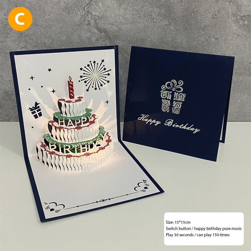Colorful 3D Singing Birthday Greeting Cards