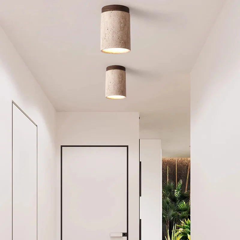 Elegant Stone LED Pendant Light for Hallway