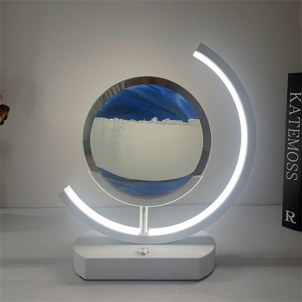 Colorful 3D LED Sand Water Table Lamp