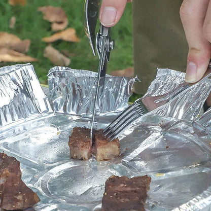 Portable 6-in-1 Stainless Steel Camping Cutlery Set