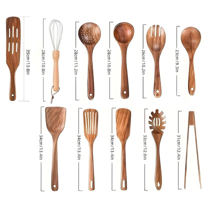 Natural Wood 11pc Kitchen Tool Set