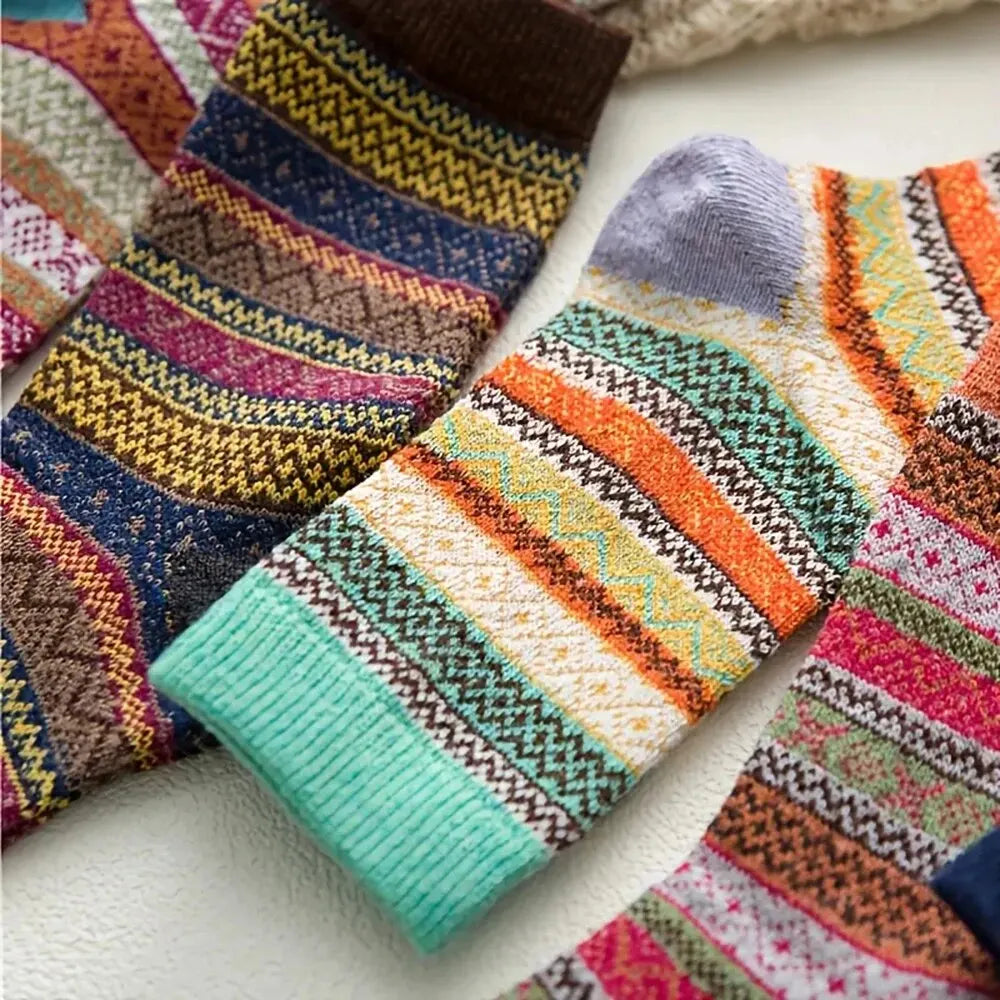 Cozy Women's Wool Socks 5 Pack Warm Winter Set