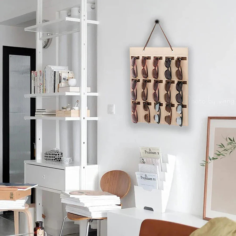 Compact Foldable Sunglasses Wall Organizer