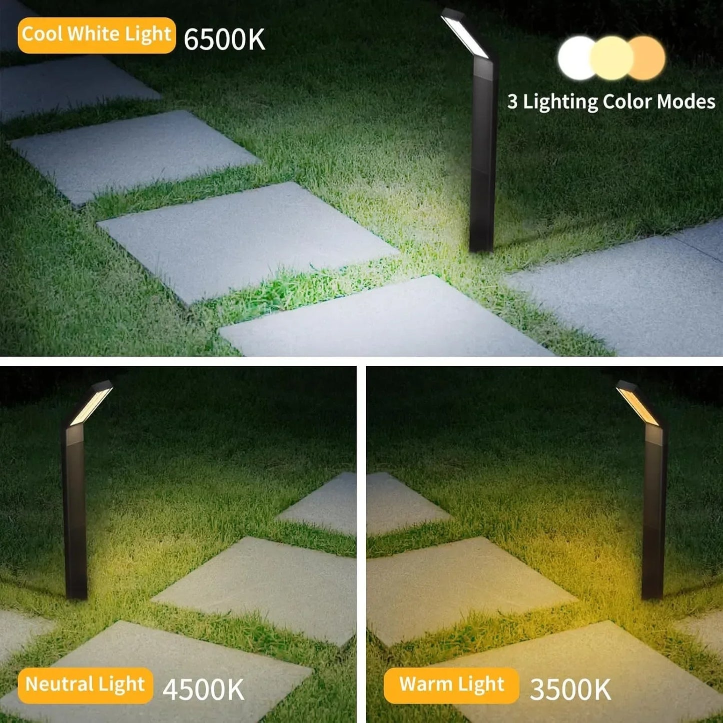 Solar Pathway Lights - 3-in-1 Adjustable Solar Garden Lights, IP65 Waterproof Outdoor Landscape Lighting-2