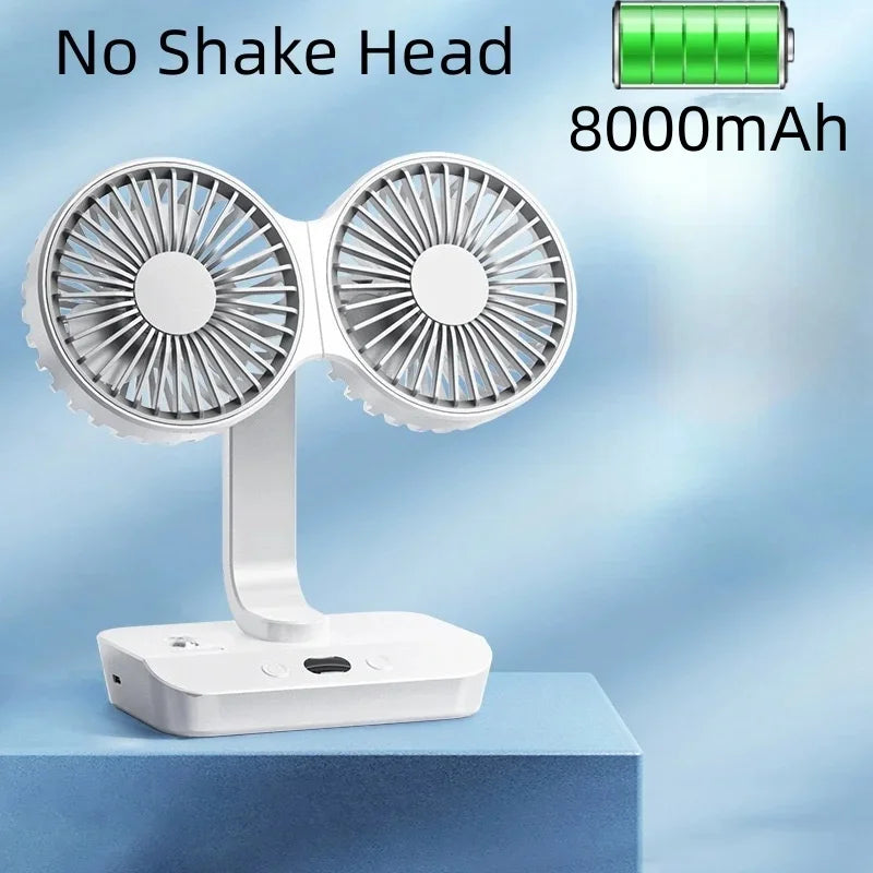 Portable Rechargeable Table Fan with LED Display
