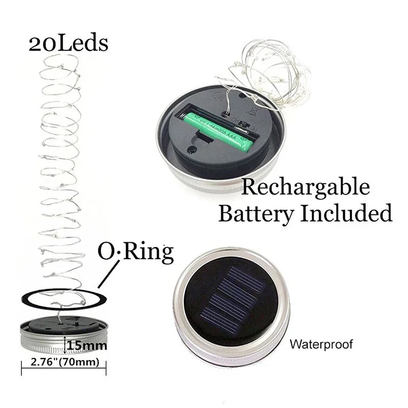 Outdoor Solar String Lights Waterproof Garden Decor