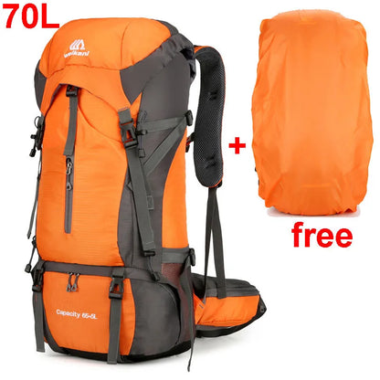 Waterproof Hiking Backpack 70L with Rain Cover