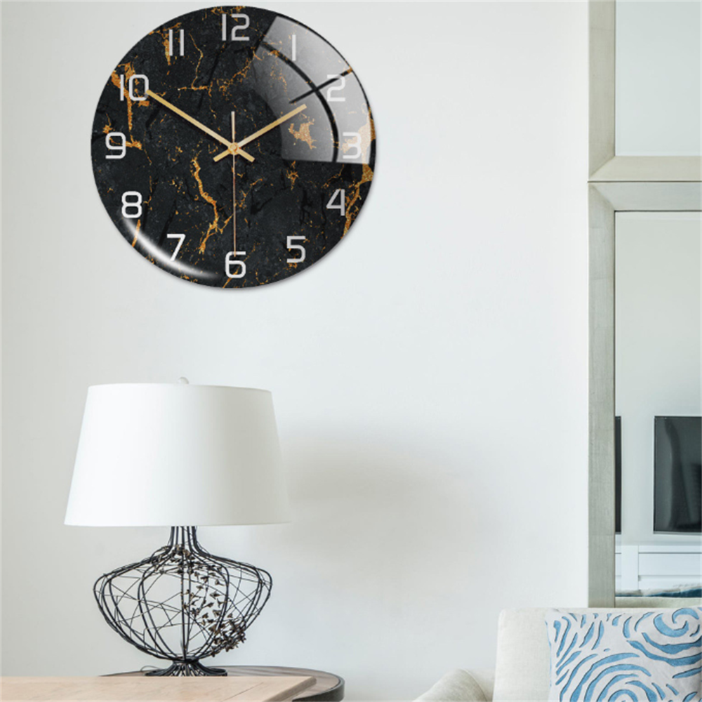 Elegant White Marble Silent Wall Clock