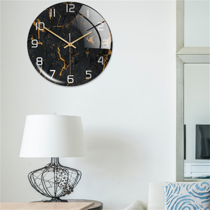 Elegant White Marble Silent Wall Clock