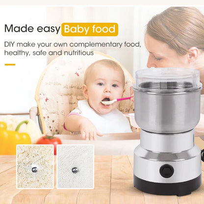 Compact Electric Grinder - 300ml Fine Mill for Food, Coffee, Spices