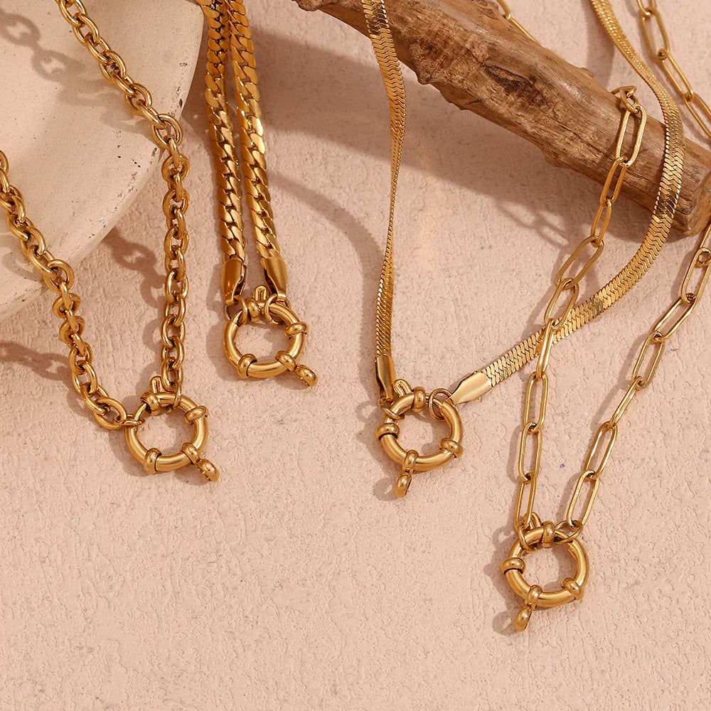 Luxury Gold Anchor Bar Necklace Chain