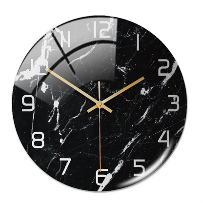 Elegant White Marble Silent Wall Clock