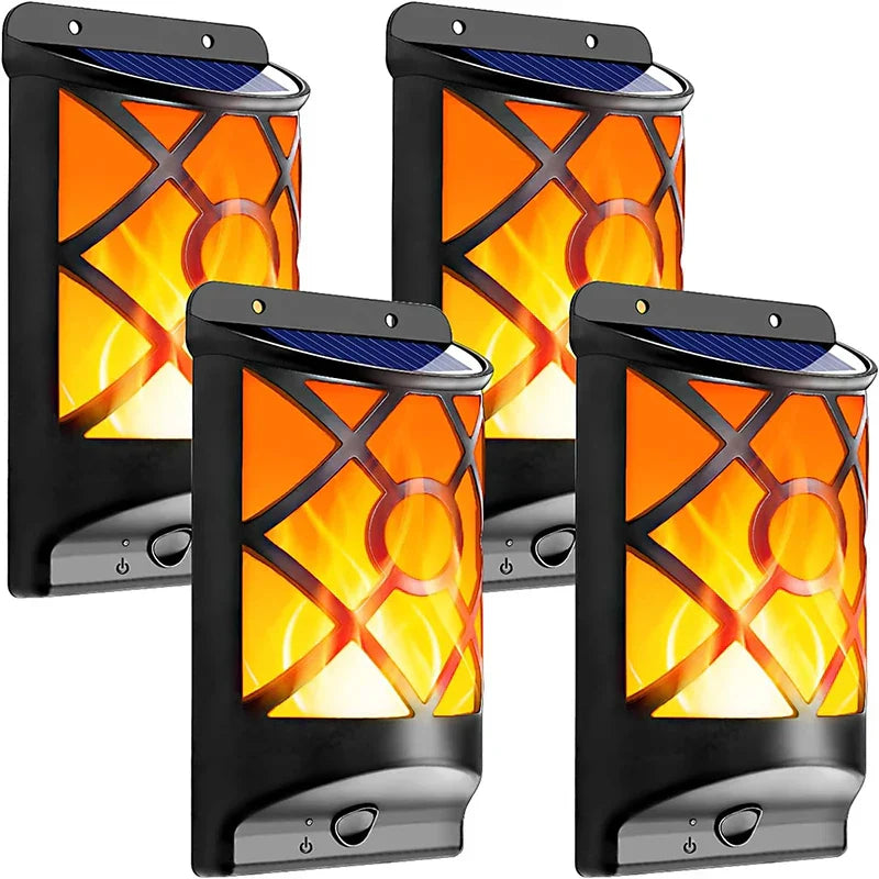 Outdoor Solar Wall Lamp with 96 LED Flame Effect - Fesara