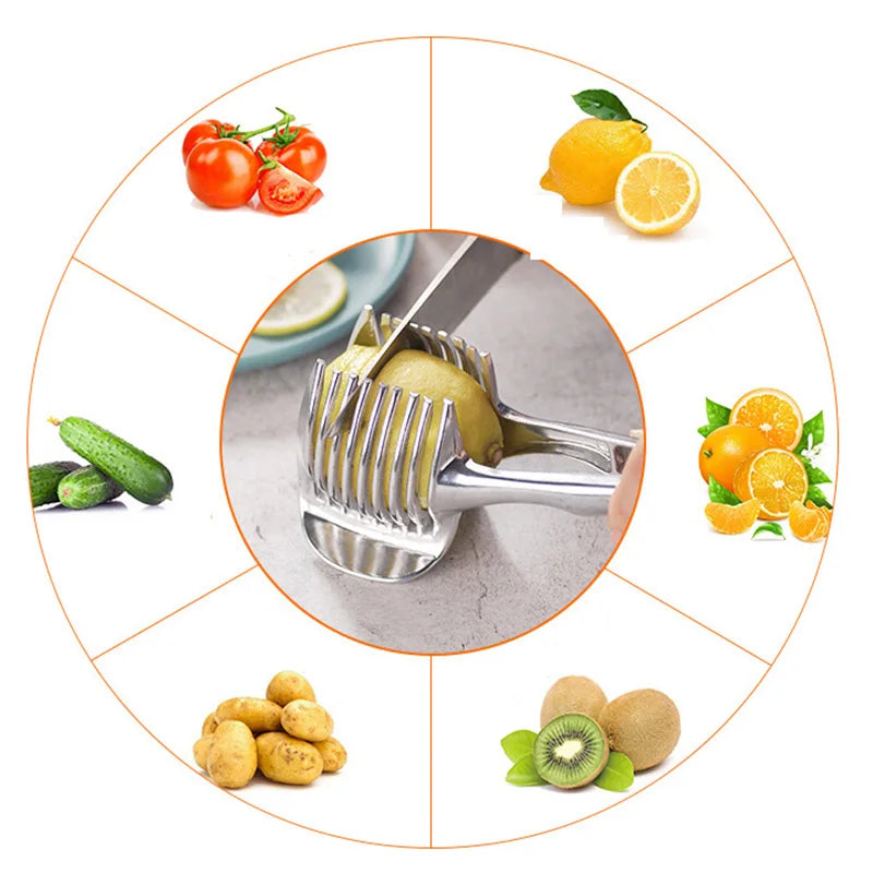 Easy Grip Kitchen Fruit Veggie Cutter Holder