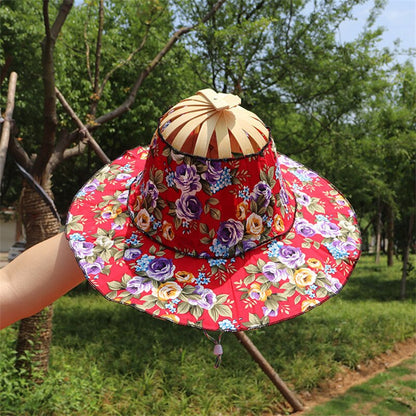 Natural Bamboo Folding Sun Hat