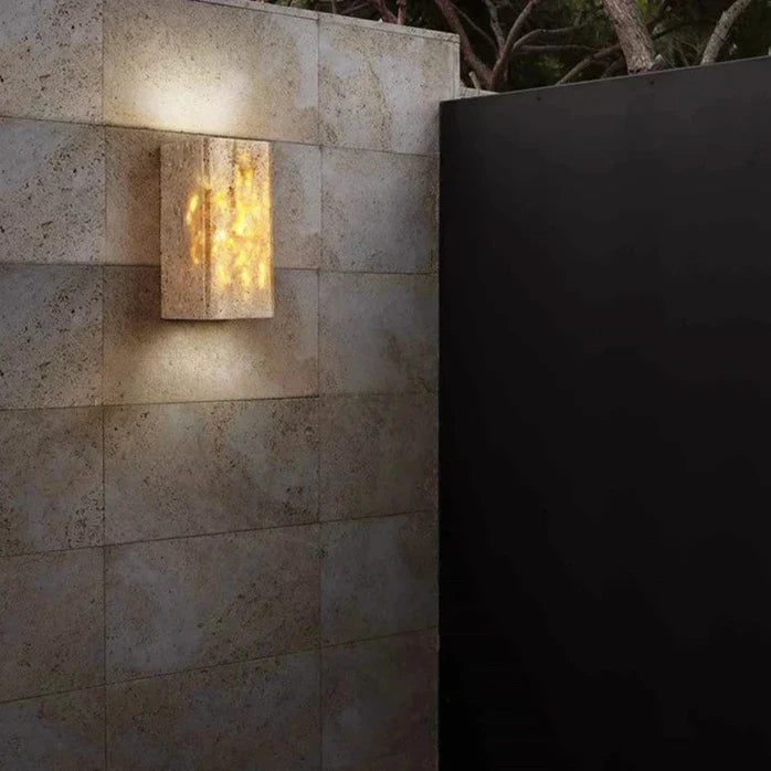 Simple Stone Outdoor LED Wall Sconce Light
