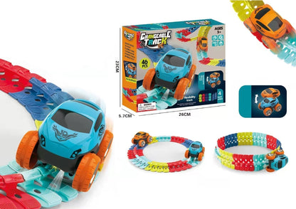 Fun Glow Dark Racing Track Set for Kids