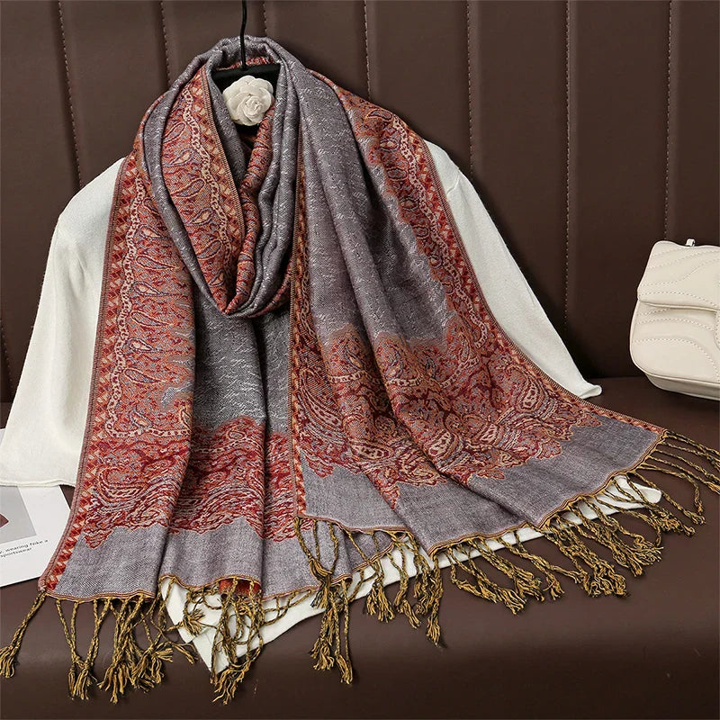 Soft Women's Cashmere Scarf Luxury Warm Print