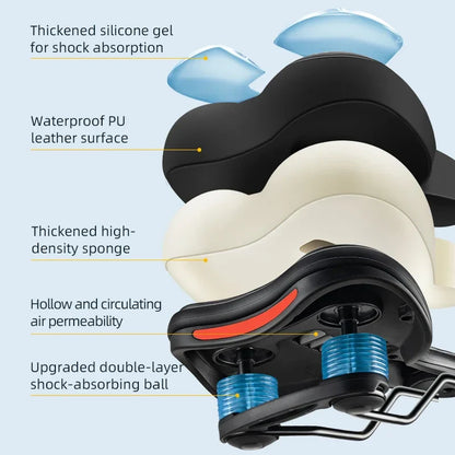 Comfortable Bike Saddle with Shock Absorption and Breathable Design – Ergonomic Bicycle Seat with Thickened Silicone Cushion-5