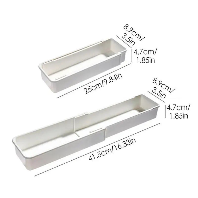 Flexible Kitchen Utensil Tray Organizer White