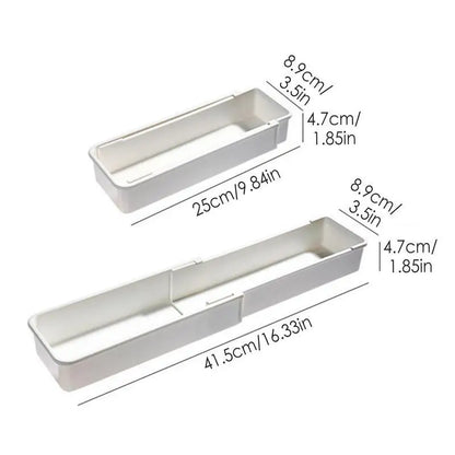 Flexible Kitchen Utensil Tray Organizer White