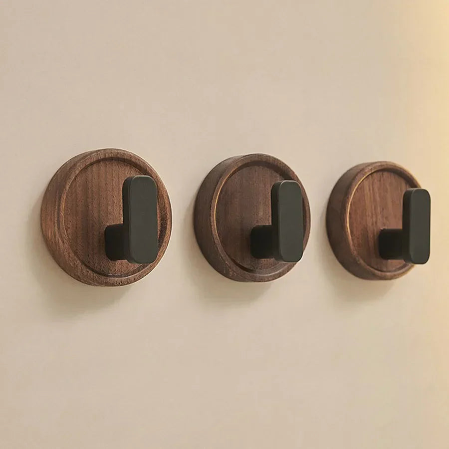 Stylish Wooden Wall Hooks for Hanging Keys & Towels