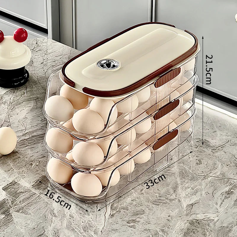 Clear Stackable Refrigerator Egg Tray Storage