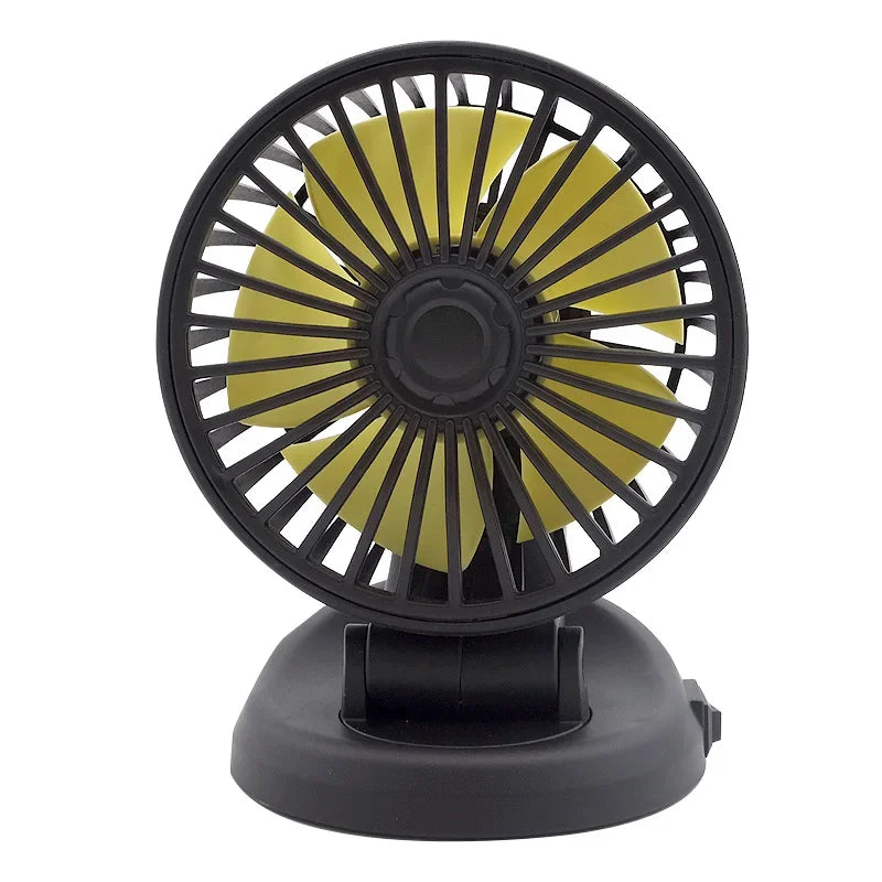 Portable Car Fan with USB and Cigarette Lighter Adapter
