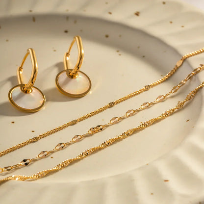 Delicate Gold 3 Layer Chain Necklace Set