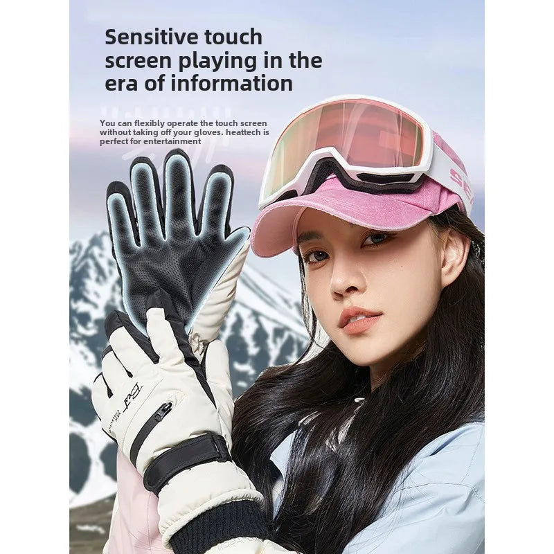 Warm Waterproof Ski Gloves with Touchscreen Fingers