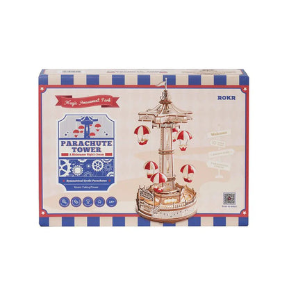 Colorful 3D Wooden Music Box Puzzle with Lights