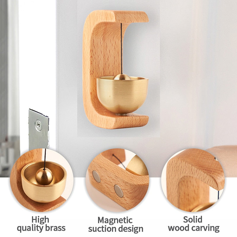Rustic Wooden Door Bell with Unique Sound