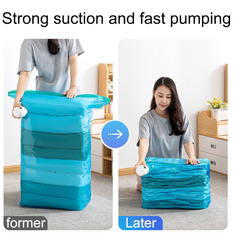 Compact Storage Bag with Vacuum Sealer Pump
