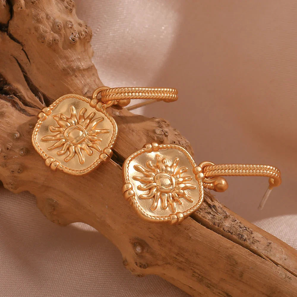 Delicate Gold Sun Drop Earrings