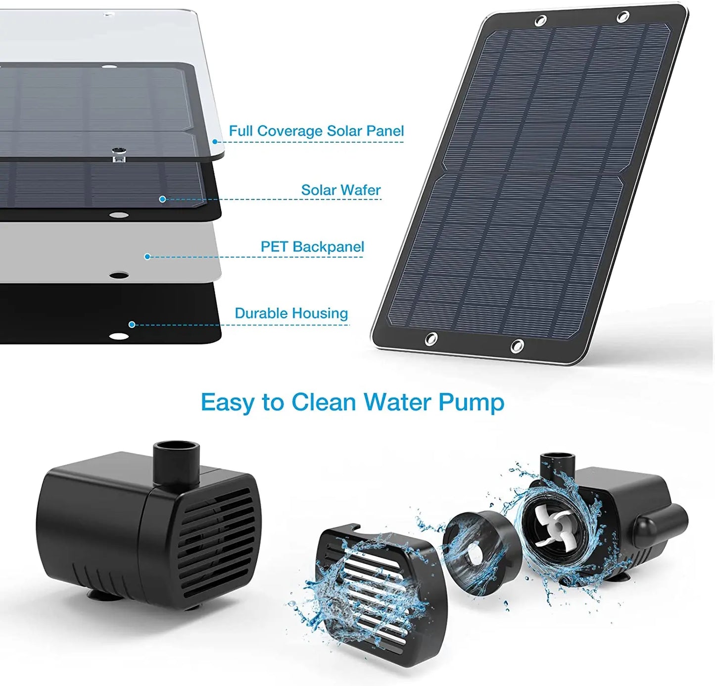 Outdoor Solar Powered Fountain Kit 9W