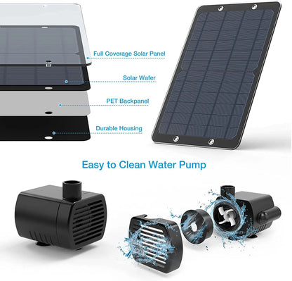 Outdoor Solar Powered Fountain Kit 9W