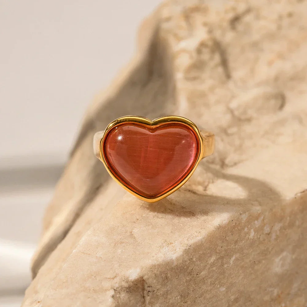Beautiful Rose Gold Heart Shaped Ring