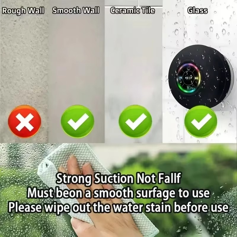 Waterproof Bluetooth Speaker with Colorful LED Lights
