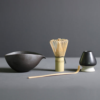 Traditional Japanese Matcha Tea Set with Whisk and Bowl - Fesara