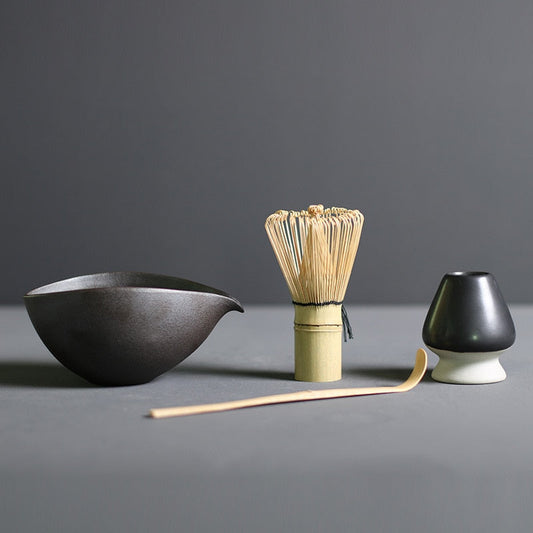 Traditional Japanese Matcha Tea Set with Whisk and Bowl - Fesara
