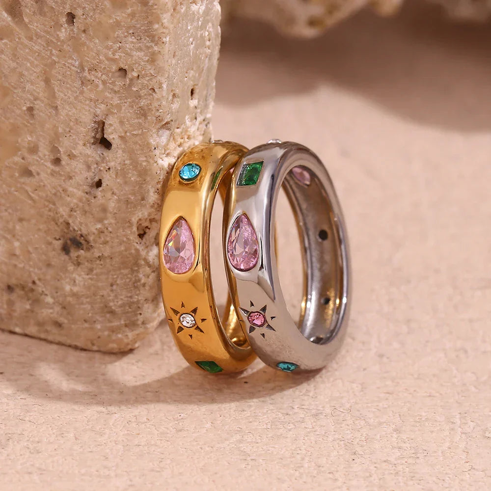 Luxury 18k Gemstone Cocktail Ring - Fesara